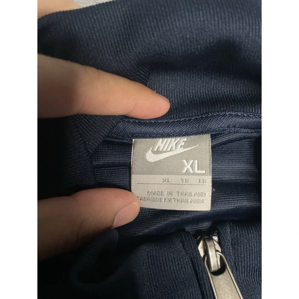 Vintage Y2K‎ Nike Jacket Mens XL Navy Blue Mesh Full Zip Warm Up Track